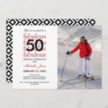 50 y fabulosa invitación fotográfica de cumpleaños