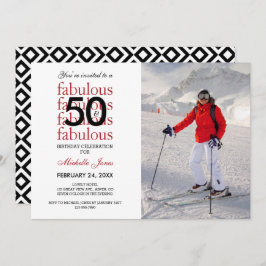 50 y fabulosa invitación fotográfica de cumpleaños