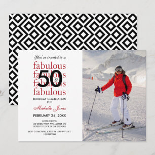 50 y fabulosa invitación fotográfica de cumpleaños