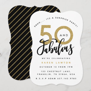 50 y fabulosa invitación para cumpleaños sorpresa