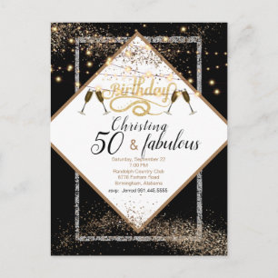 50 y fabulosa invitación para fiesta de cumpleaños