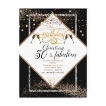 50 y fabulosa invitación para fiesta de cumpleaños