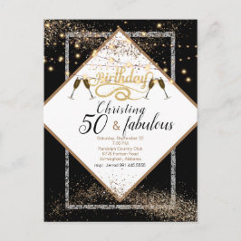 50 y fabulosa invitación para fiesta de cumpleaños