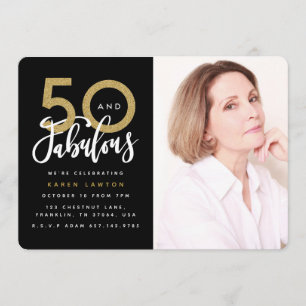50 y fabulosa invitación para la fiesta de cumplea