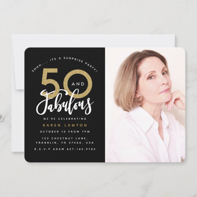 50 y fabulosa invitación para la fiesta de cumplea (Anverso)