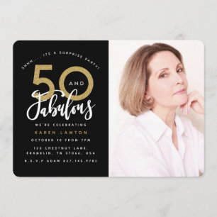 50 y fabulosa invitación para la fiesta de cumplea