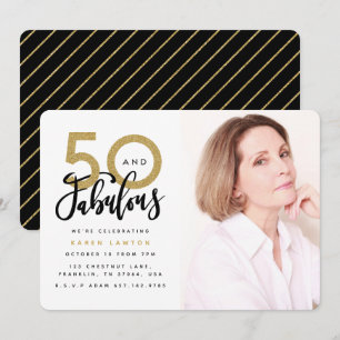 50 y fabulosa invitación para la fiesta de cumplea