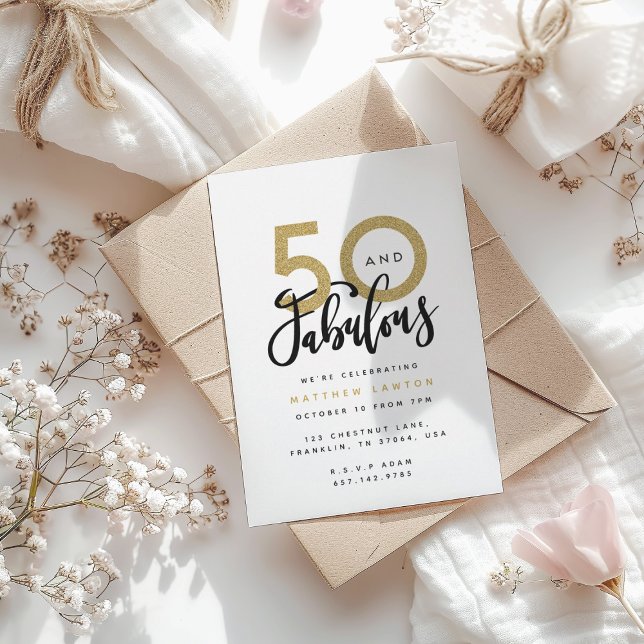 50 y fabulosa invitación para la fiesta de cumplea (Subido por el creador)