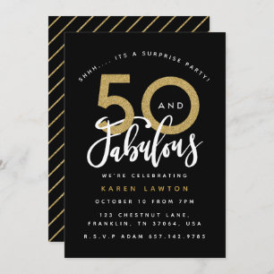 50 y fabulosa invitación para una fiesta de cumple
