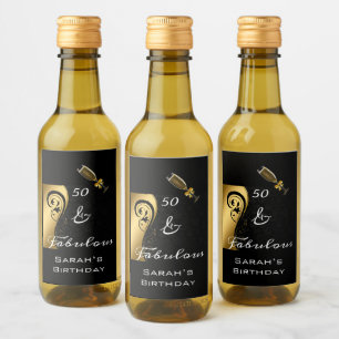50 y fabulosa minibotella de oro negro de cumplea