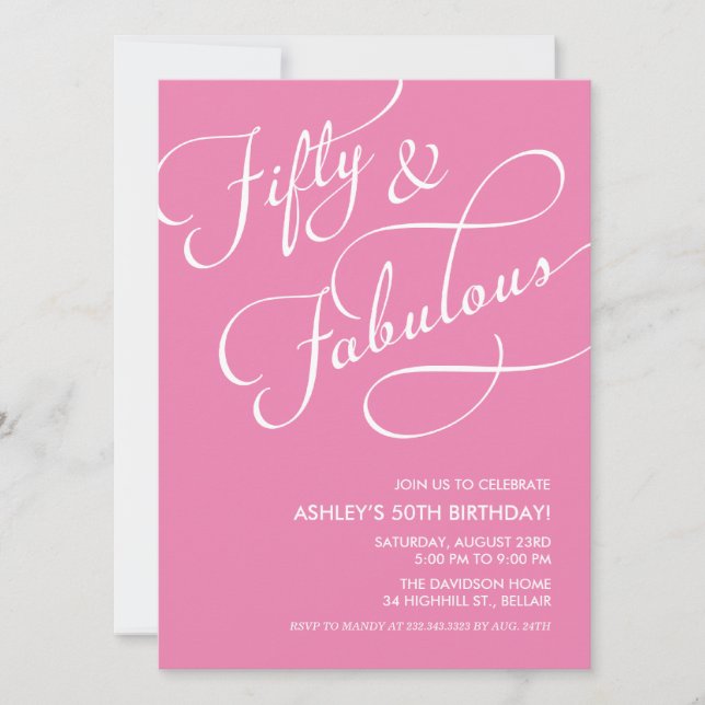 50 y fabulosas invitaciones (Anverso)