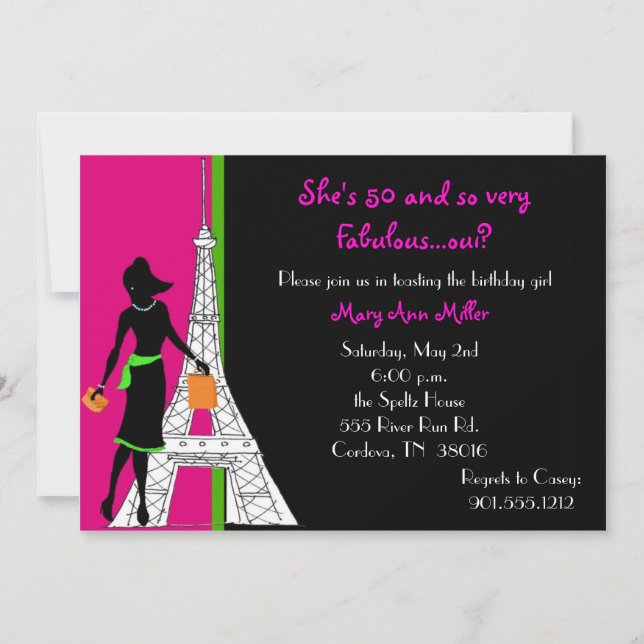 50 y fabulosas invitaciones de cumpleaños (Anverso)