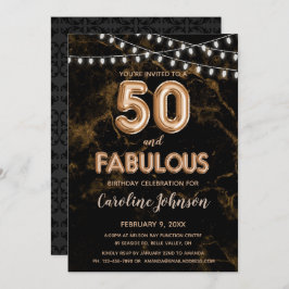 50 y fabulosas invitaciones de cumpleaños con glob