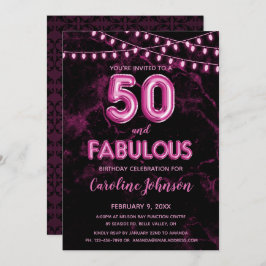 50 y fabulosas invitaciones de cumpleaños en globo