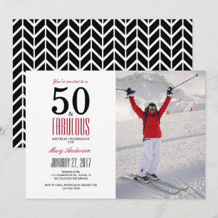 50 y fabuloso  50ª Invitación a la fiesta de cumpl