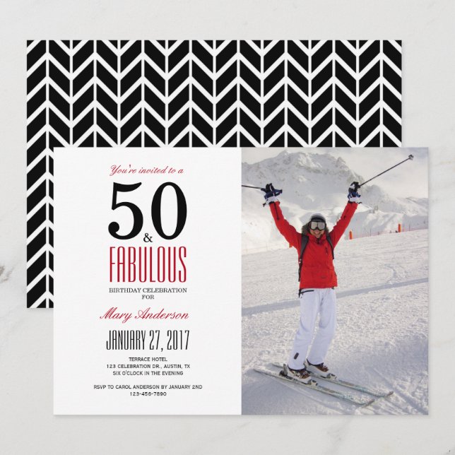 50 y fabuloso | 50.ª invitación a la fiesta de cum (Anverso / Reverso)