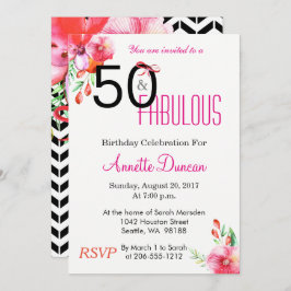 50 y Fabuloso 50 cumpleaños invitación