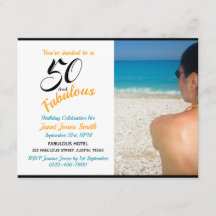 50 y Fabuloso 50 cumpleaños - Invitación fotográfi