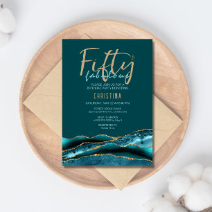 50 y Fabuloso Cumpleaños 50 Invitación de Ágata Te