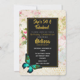 50 y fabuloso cumpleaños con invitación de collage