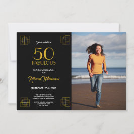 50 y fabuloso cumpleaños Invitación estilo Art Dec