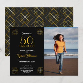 50 y fabuloso cumpleaños Invitación estilo Art Dec