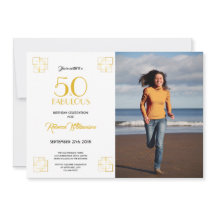 50 y fabuloso cumpleaños Invitación estilo Art Dec