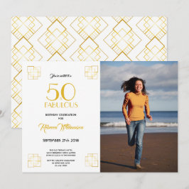 50 y fabuloso cumpleaños Invitación estilo Art Dec