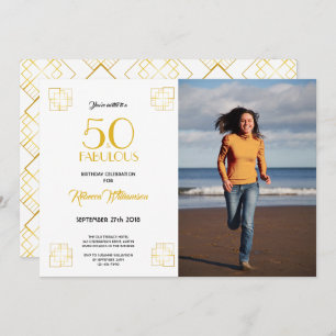 50 y fabuloso cumpleaños Invitación estilo Art Dec