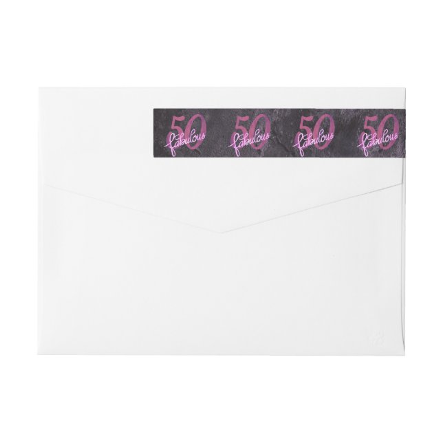 50 y fabuloso | Fiesta de tonos rosa y morado (Reverso)