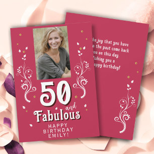 50 y Fabuloso Follaje Cumpleaños 50 Magenta Foto
