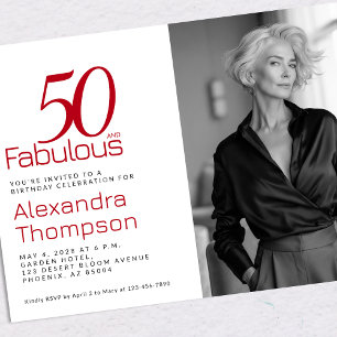 50 y fabuloso   Invitación a la fiesta de cumpleañ