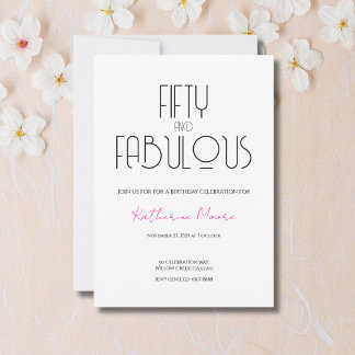 50 y fabuloso | Invitación a la fiesta de cumpleañ