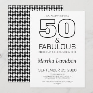 50 y Fabuloso   Invitación de cumpleaños número 50