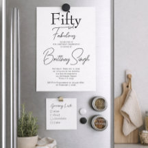 50 y Fabuloso | Invitación para Cumpleaños 50