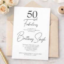 50 y Fabuloso | Invitación para Cumpleaños 50