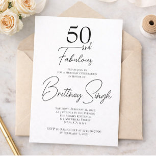 50 y Fabuloso Invitación para Cumpleaños 50