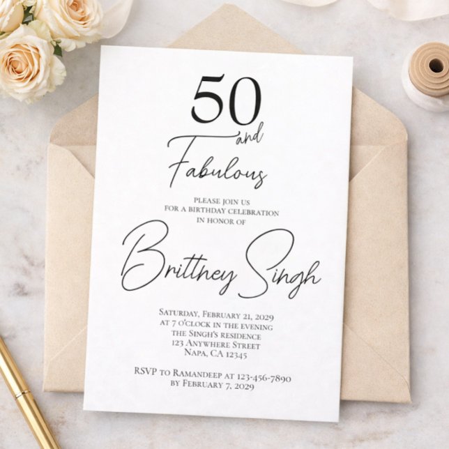 50 y Fabuloso | Invitación para Cumpleaños 50 (Subido por el creador)