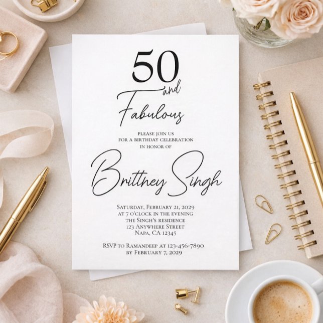50 y fabuloso | Invitación para fiesta de cumpleañ (Subido por el creador)