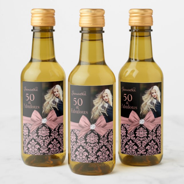 50 y fabuloso nombre de monograma de fiesta de cum (Botellas)