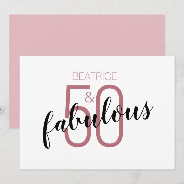 50 y fabuloso oro Rosa de cumpleaños número 50 (Anverso / Reverso)