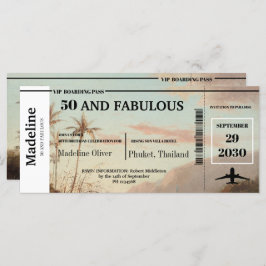 50 y fabuloso pase de embarque Cumpleaños tropical
