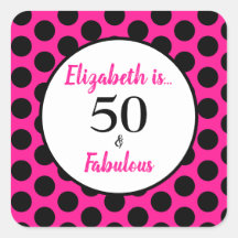 50 y Fabuloso Pegatina audaz de plaza rosa