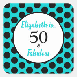 50 y Fabuloso Pegatina de la plaza azul turquesa