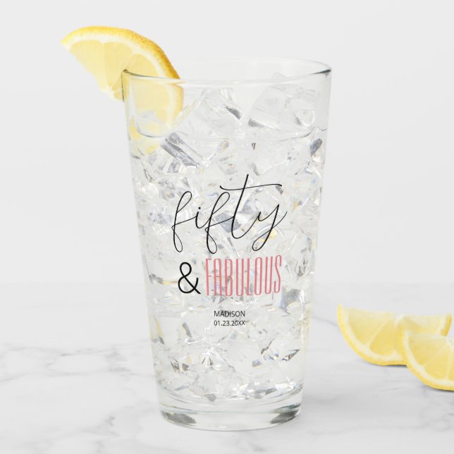 50 y Fabuloso Personalizado 50 cumpleaños guión mo (Anverso (hielo))