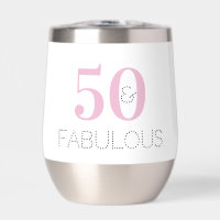 50 y fabuloso Pink Modern Birthday Party Favor