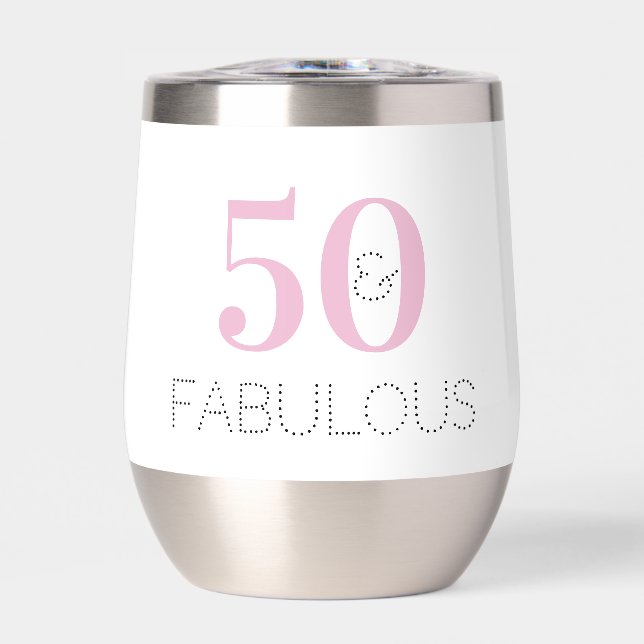 50 y fabuloso Pink Modern Birthday Party Favor (Frente)