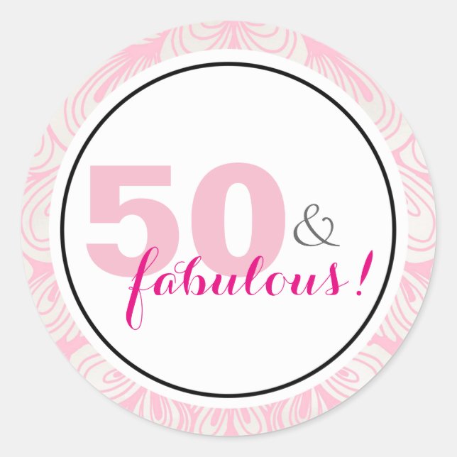 50 y fabulosos 50 Pegatinas de cumpleaños (Anverso)