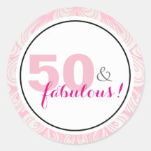 50 y fabulosos 50 Pegatinas de cumpleaños