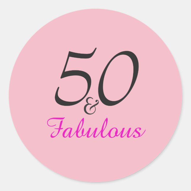 50 y fabulosos pegatinas de cumpleaños (Anverso)